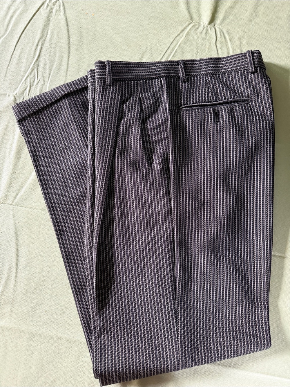 Lubiam Beige Pinstripe Dress Pants
